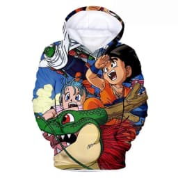 2026 Autumn/winter Dragon Ball Retro Cotton Warm Cotton Hoodie Men's 3D Printed Sweatshirt Unisex Children's Casual Coat