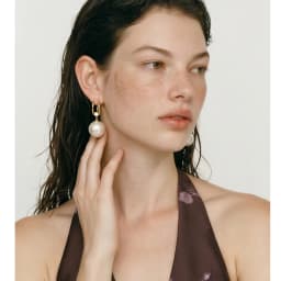 Yhpup 40*40mm Simulated Pearls Big Round Beads Earrings 2026 Stainless Steel Chic Attractive Korean Jewelry for Fashion Women