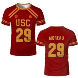 All For the Game The Foxhole Court Lacrosse Hockey Jersey USC Trojans Cosplay Uniform Men's Breathable Sports T-shirt Kids Tops