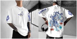 2026 New Anime Digimon Garurumon Printed T-Shirt Men's and Women's Fashion Breathable T-Shirt Men's Tops