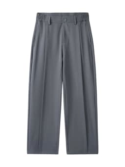 2026 New Korean Men's Casual Pants Banded Waist Stretch Semi-Wide Pleated Suit Slacks Straight Loose Draped Trousers