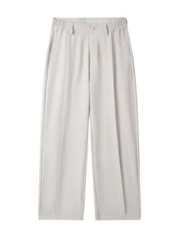 2026 New Korean Men's Casual Pants Banded Waist Stretch Semi-Wide Pleated Suit Slacks Straight Loose Draped Trousers