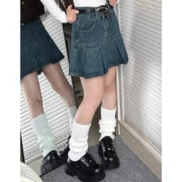 Vintage Wash Blue Denim Skirt Shorts for Women High Waist A-Line Slim Fit Korean Summer Fashion Mini Jeans Ruffle Skir