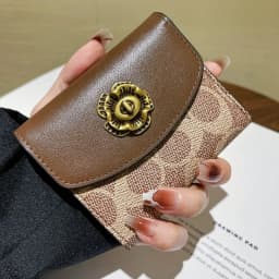 High End Camellia Organ Card Bag Exquisite Zero Wallet Multi Slot Light Luxury Retro Fashion Multi Functional Storage Wallet