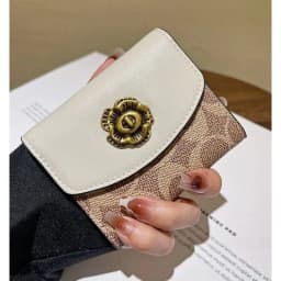 High End Camellia Organ Card Bag Exquisite Zero Wallet Multi Slot Light Luxury Retro Fashion Multi Functional Storage Wallet