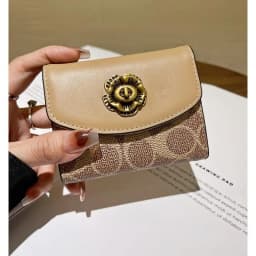 High End Camellia Organ Card Bag Exquisite Zero Wallet Multi Slot Light Luxury Retro Fashion Multi Functional Storage Wallet