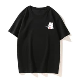Interesting Cartoon Surrender Panda Print Couple T-shirt Tee Top Casual Loose Short Sleeve Tshirt For Lover Gift