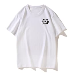 Interesting Cartoon Surrender Panda Print Couple T-shirt Tee Top Casual Loose Short Sleeve Tshirt For Lover Gift
