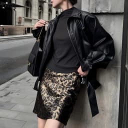 Leopard Printed Skirt Women's Elegant High Waist Office Silver A-Line Chic Skirt Female Evening Party Ladies Fashion Short Skirt