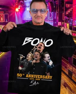 2026 New U2 Band 50th Anniversary Pattern High-Quality Comfortable Casual Print Men's T-Shirt