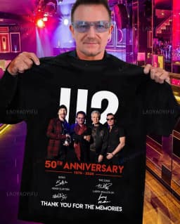 2026 New U2 Band 50th Anniversary Pattern High-Quality Comfortable Casual Print Men's T-Shirt