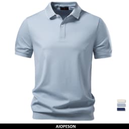 AIOPESON Old Money Polo Shirt Men‘s Solid Color Design Premium Fabric Skin Friendly Cool Breathable Soft Wear