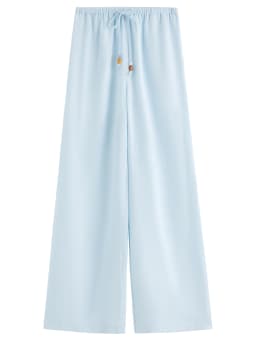 FSLE Linen Shirt Shorts Elastic Waist Trousers Three-piece Set Women Ocean Element Embroidery 2026 Summer Sun-protection Suit