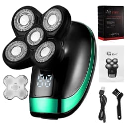 Tinsol 5 in 1 Men's Rechargeable Electric Shaver 5 Floating Head Beard, Nose and Whisker Trimmers 4D Skinhead Shaver Groomer