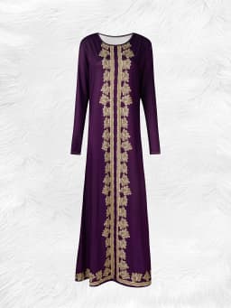 Floral Print Vertical Stripe Vacation Dress for Women Long Sleeve A-Line Midi Dress with Elegant Round Neck Casual Spring