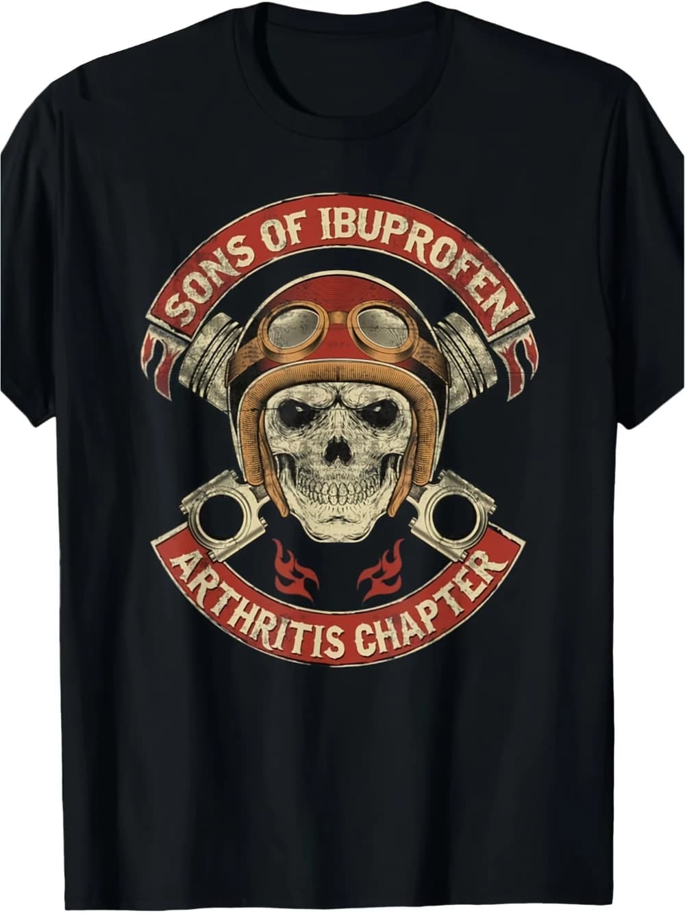 Humorous Vintage Ibuprofen Son T-Shirt for Bikers with Arthritis Theme Clothing Short Sleeve Shirt Men Women for Spring Summer