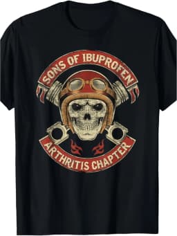 Humorous Vintage Ibuprofen Son T-Shirt for Bikers with Arthritis Theme Clothing Short Sleeve Shirt Men Women for Spring Summer