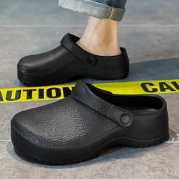 Fashionable Unisex Solid Color Shoes for the Food Industry, Comfortable, Lightweight, Durable, Waterproof, Suitable for Kitchens and Hospitals, Casual Soft Slip-On Flat Shoes