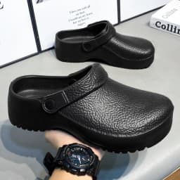 Fashionable Unisex Solid Color Shoes for the Food Industry, Comfortable, Lightweight, Durable, Waterproof, Suitable for Kitchens and Hospitals, Casual Soft Slip-On Flat Shoes
