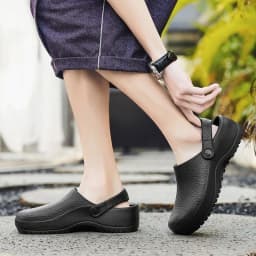 Fashionable Unisex Solid Color Shoes for the Food Industry, Comfortable, Lightweight, Durable, Waterproof, Suitable for Kitchens and Hospitals, Casual Soft Slip-On Flat Shoes