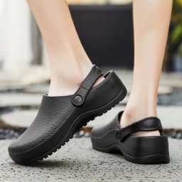 Fashionable Unisex Solid Color Shoes for the Food Industry, Comfortable, Lightweight, Durable, Waterproof, Suitable for Kitchens and Hospitals, Casual Soft Slip-On Flat Shoes