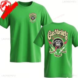 Amazing New Gas Monkeys Garage Summer Casual Cotton Short-sleev Essential Double-sided Gas Monkeys Garage Male Cotton T Shirt