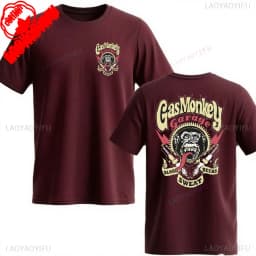 Amazing New Gas Monkeys Garage Summer Casual Cotton Short-sleev Essential Double-sided Gas Monkeys Garage Male Cotton T Shirt