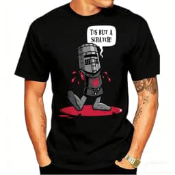 Monty Python Black Knight T-Shirt Men 'Tis But A Scratch Funny Graphic Tee Casual Cotton Short Sleeve Top British Comedy Gift