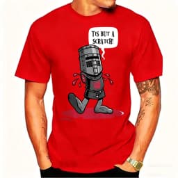 Monty Python Black Knight T-Shirt Men 'Tis But A Scratch Funny Graphic Tee Casual Cotton Short Sleeve Top British Comedy Gift