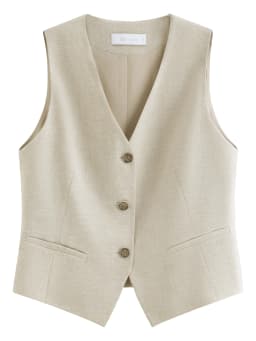 FSLE Old Money Style V-neck Vest for Women Summer 2026 New Style Hemp Skirt Sets Vintage Streetwear Simple