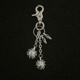 Punk Cyber Spike Ball Keychain, Metal Matching Accessory, Waist & Bag Charm, Hip-Hop Street Style