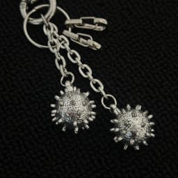 Punk Cyber Spike Ball Keychain, Metal Matching Accessory, Waist & Bag Charm, Hip-Hop Street Style