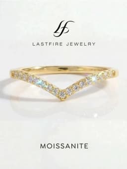 925 Sterling Silver Fashionable Elegant Real Moissanite Diamond V-Shaped Shining Rings For Women Engagement Wedding Jewelry