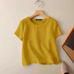 ZANZEA Summer Casual Cotton Blouses for Woman O-Neck Short Sleeve Side Slit Thin Tops Day Wear Solid Color Blusas de Mujer