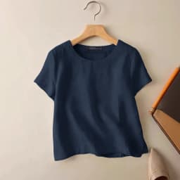 ZANZEA Summer Casual Cotton Blouses for Woman O-Neck Short Sleeve Side Slit Thin Tops Day Wear Solid Color Blusas de Mujer