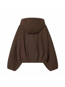 Women Fashion Loose Drawstring Zipper Hooded Jacket Female High Street Casual Long-Sleeved Solid Pockets Jacket