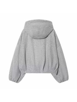 Women Fashion Loose Drawstring Zipper Hooded Jacket Female High Street Casual Long-Sleeved Solid Pockets Jacket
