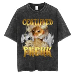 Wash More Spaghetti Less Upsetti Funny Cat Meme Tshirt Men Women Kawaii Cute T Shirt Oversized Cotton Cat Lover Tees Streetwear
