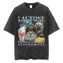 Wash More Spaghetti Less Upsetti Funny Cat Meme Tshirt Men Women Kawaii Cute T Shirt Oversized Cotton Cat Lover Tees Streetwear
