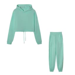 Women's Long-Sleeved Sports Suit, Casual Waist Wear Fashion Trend Two-Piece Set