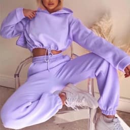 Women's Long-Sleeved Sports Suit, Casual Waist Wear Fashion Trend Two-Piece Set