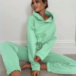 Women's Long-Sleeved Sports Suit, Casual Waist Wear Fashion Trend Two-Piece Set