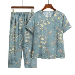 Casual Ice Silk Suit Loose Large Size Suit Short-sleeved Top Loose Two-piece Suit Plus Size Summer Outfits Pijamas Feminino
