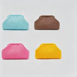 New Beach Bag Knitted Bag Hollow-Out Cloud Clutch Large-Capacity Versatile Color-Blocking Evening Bag Storage Pouch