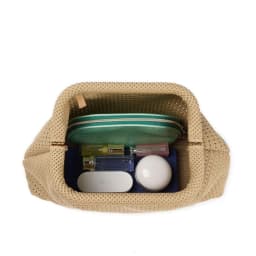 New Beach Bag Knitted Bag Hollow-Out Cloud Clutch Large-Capacity Versatile Color-Blocking Evening Bag Storage Pouch
