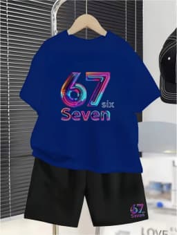 Boys Sets 67 Funny Print Kids T-Shirt Shorts Pant Set Casual Italian Brainrot Summer Top Suit for Funny Gift Children's Clothing