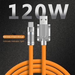 10PCS 120W Super Fast Charge Type-C Liquid Silicone Cable Quick Charge USB Lines For Xiaomi Huawei Samsung USB Phone Data Wire