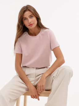 Summer 100% Cotton Women's T-shirt Bottoming Basic Fashionable Solid Lady Short Sleeve Loose Tops Shirts 200g/㎡ Tops