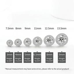 925 Sterling Silver Compact and Simple 1/2/3 Carat Moissanite Shining Women’s Stud Earrings Stylish and Simple