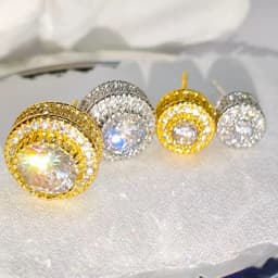 925 Sterling Silver Compact and Simple 1/2/3 Carat Moissanite Shining Women’s Stud Earrings Stylish and Simple